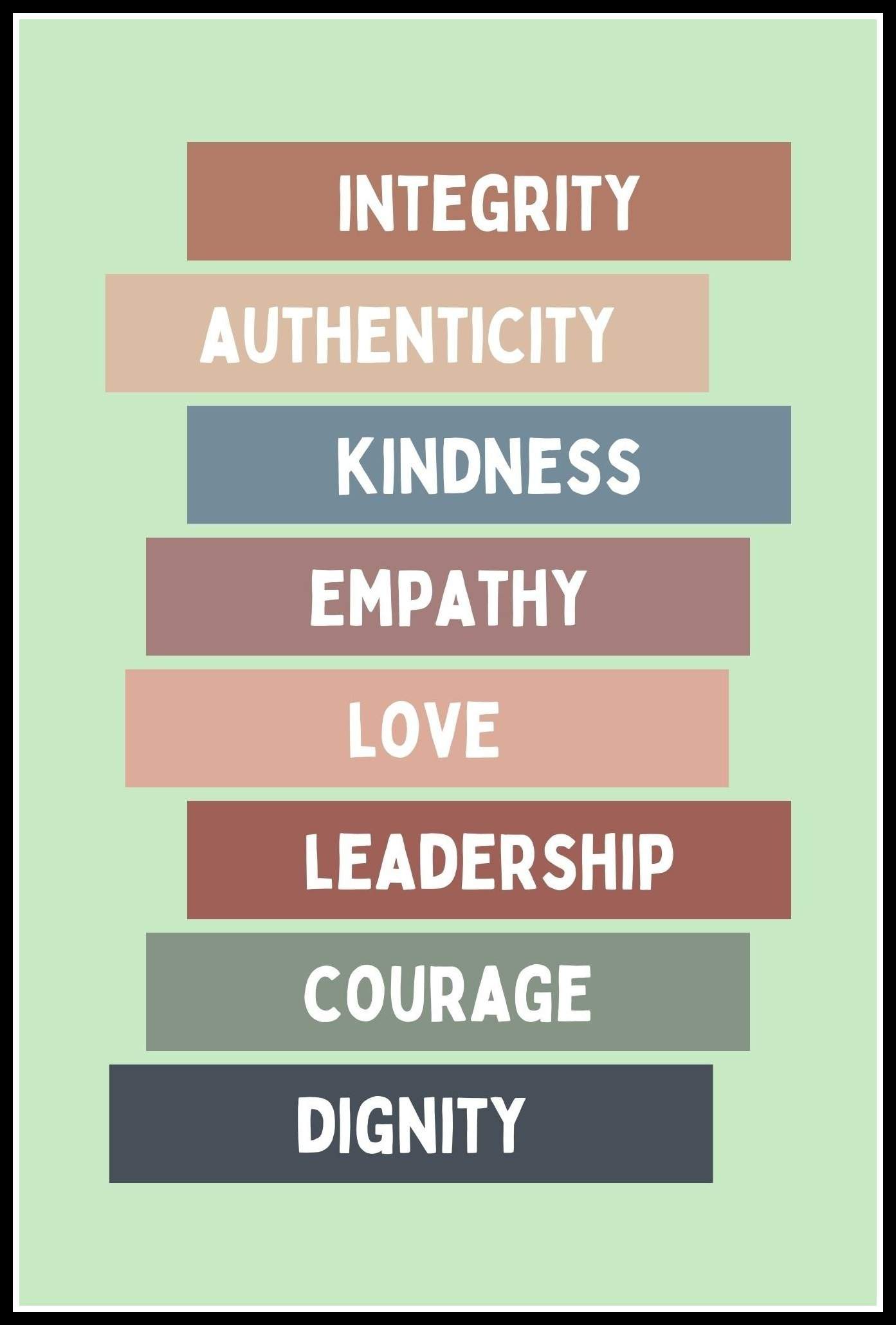 Integrity Authenticity Kindness Poster