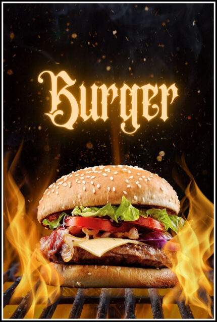 Burger Wall Decor Printed Poster 12 X 18 Inchs KAM76