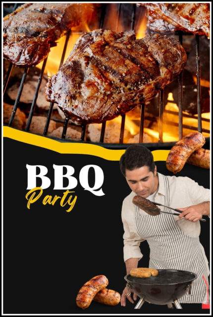 Barbeque Party Wall Decor Printed Poster 12 X 18 Inchs KAM88