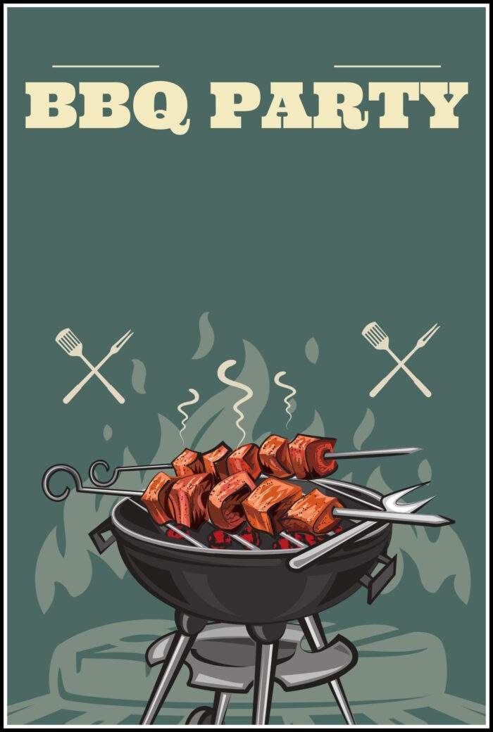 Barbeque Party Wall Decor Printed Poster 12 X 18 Inchs KAM89