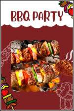 Barbeque Party Wall Decor Printed Poster 12 X 18 Inchs KAM96