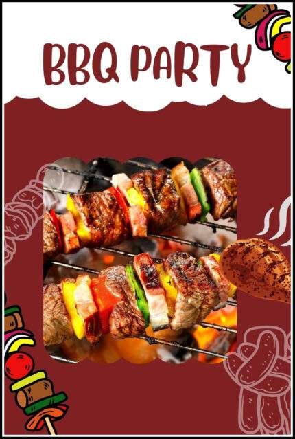Barbeque Party Wall Decor Printed Poster 12 X 18 Inchs KAM96